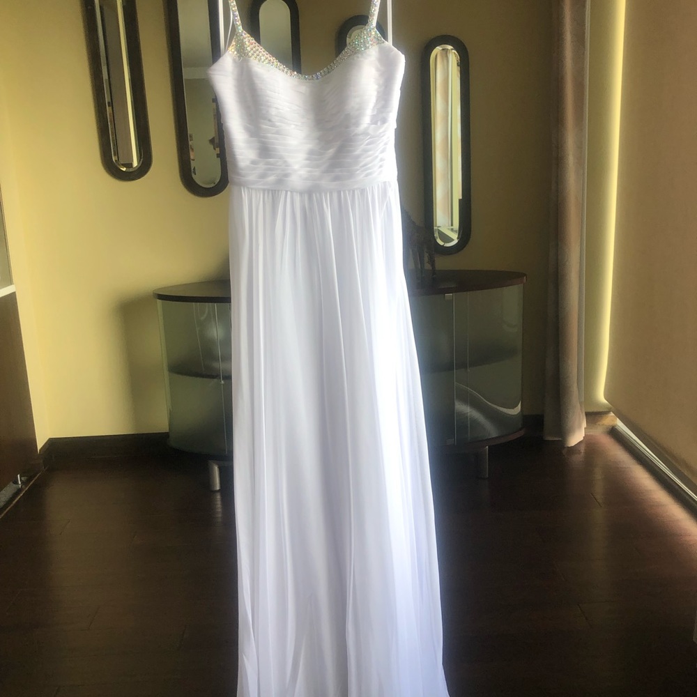 White Maxi Dress with Sequin Detailing
